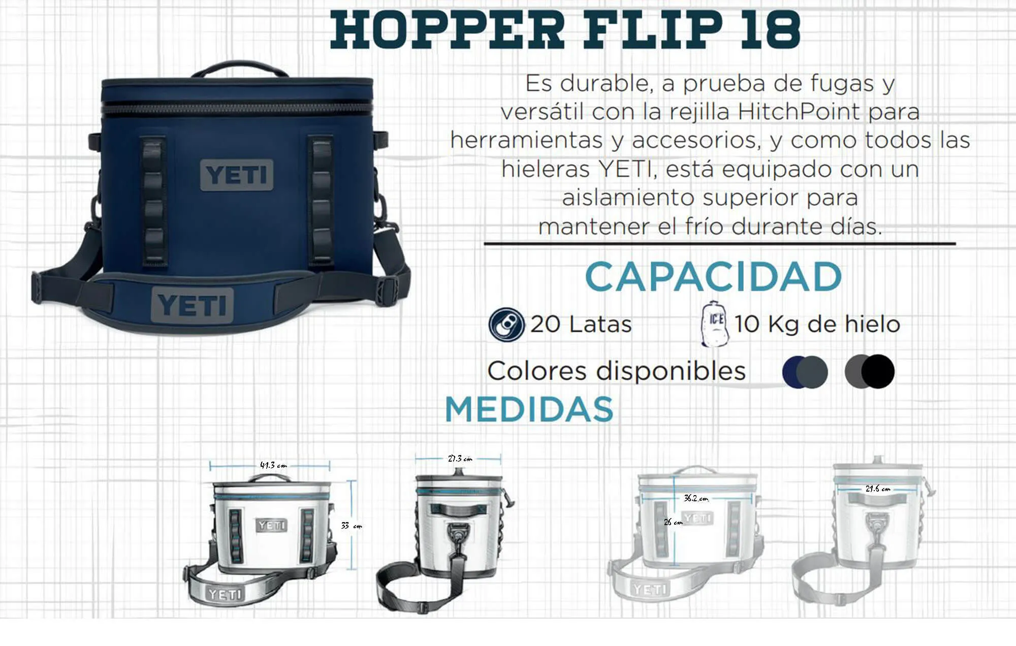 18050121001 HIELERA SUAVE HOPPER FLIP 18 MARINO MARCA YETI