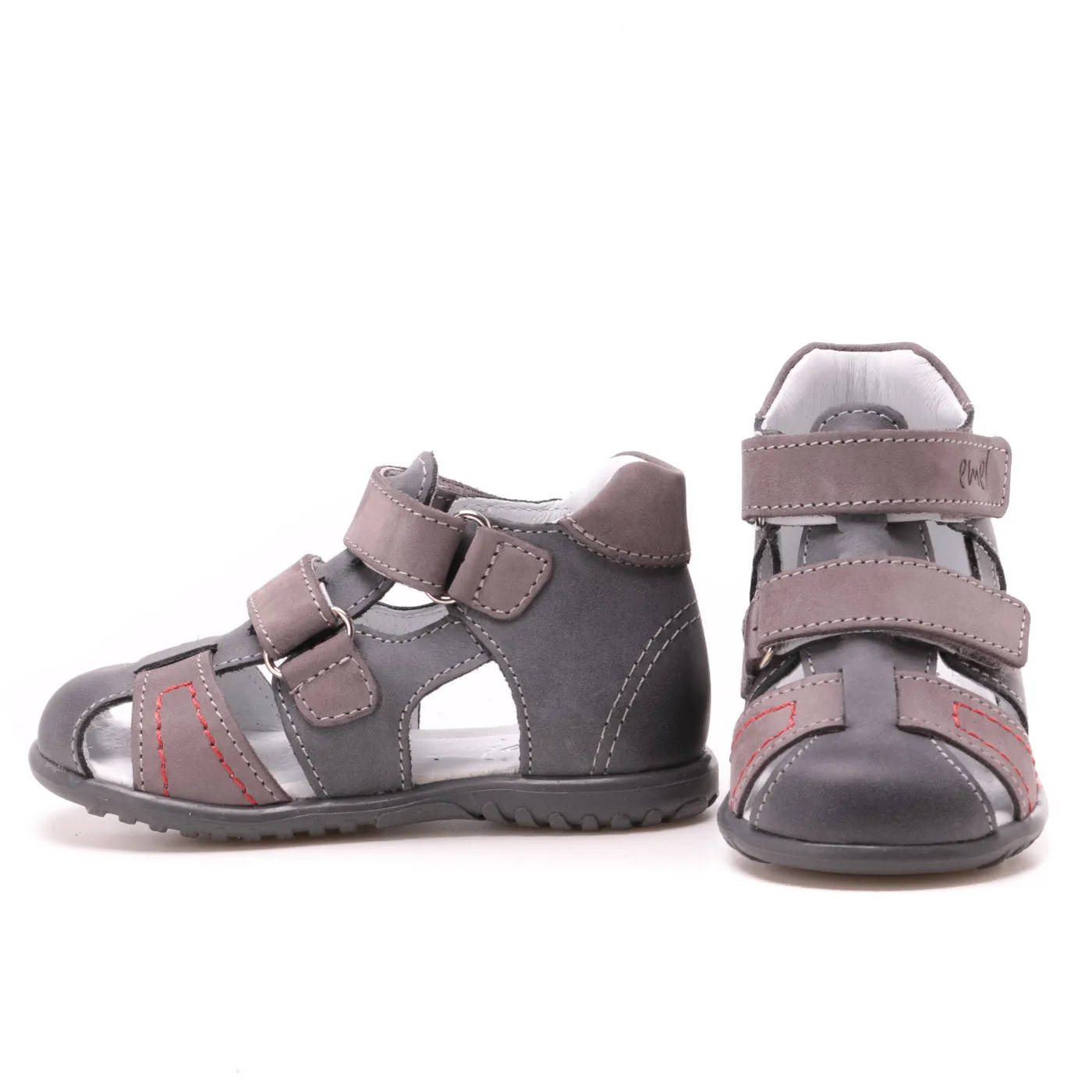 (2437-12) Emel grey closed sandals