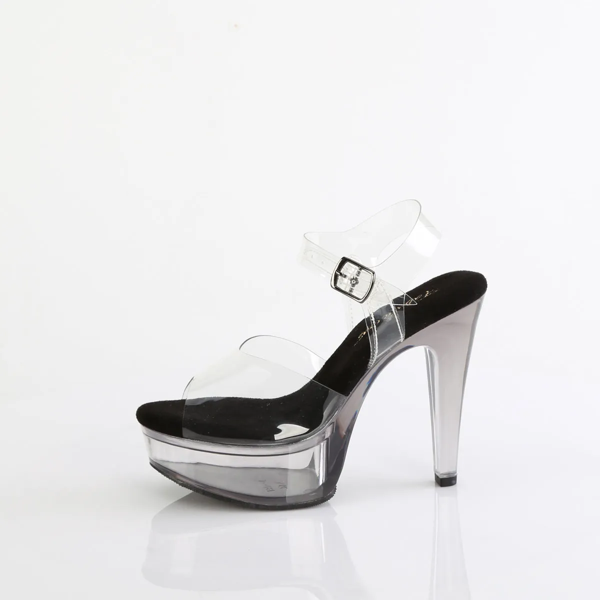 5 Inch Heel MARTINI-508 Clear Black Smoke