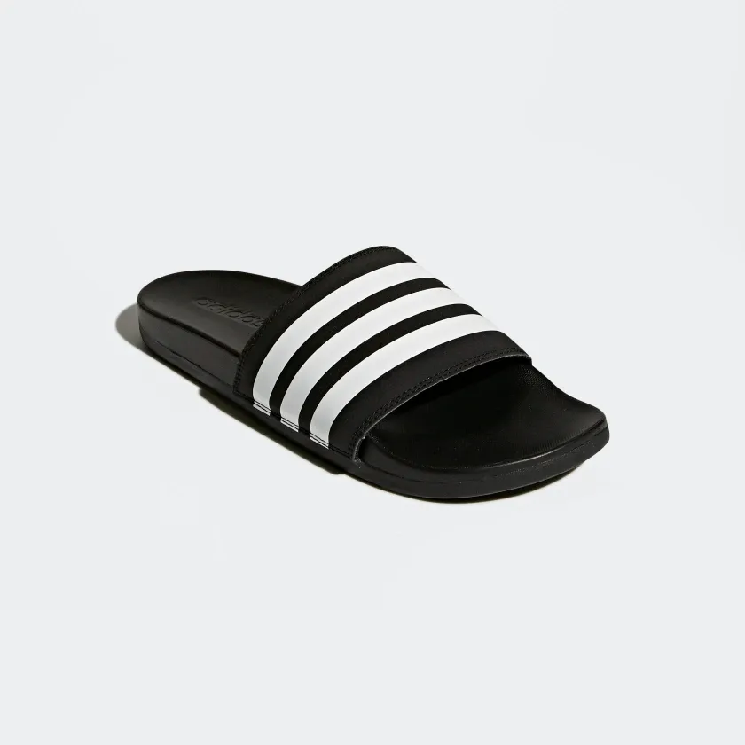 Adidas Men's Adilette Comfort Slides Flip Flops - Core Black / Cloud White