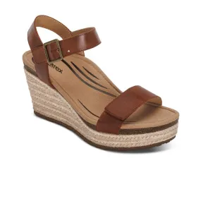 Aetrex Sydney Wedge Sandal (Women) - Walnut