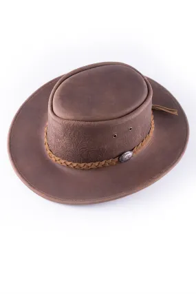 Australian Embossed Leather Hat