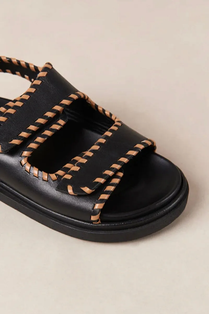 BARREL BLACK TAN SANDALS-BLACK TAN