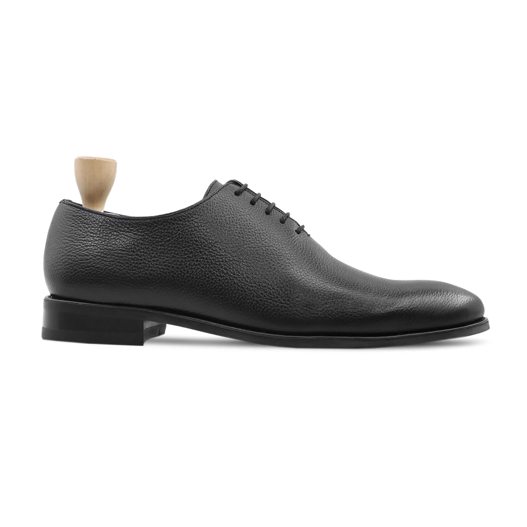 Bauska - Men's Black Pebble Grain Wholecut Shoe