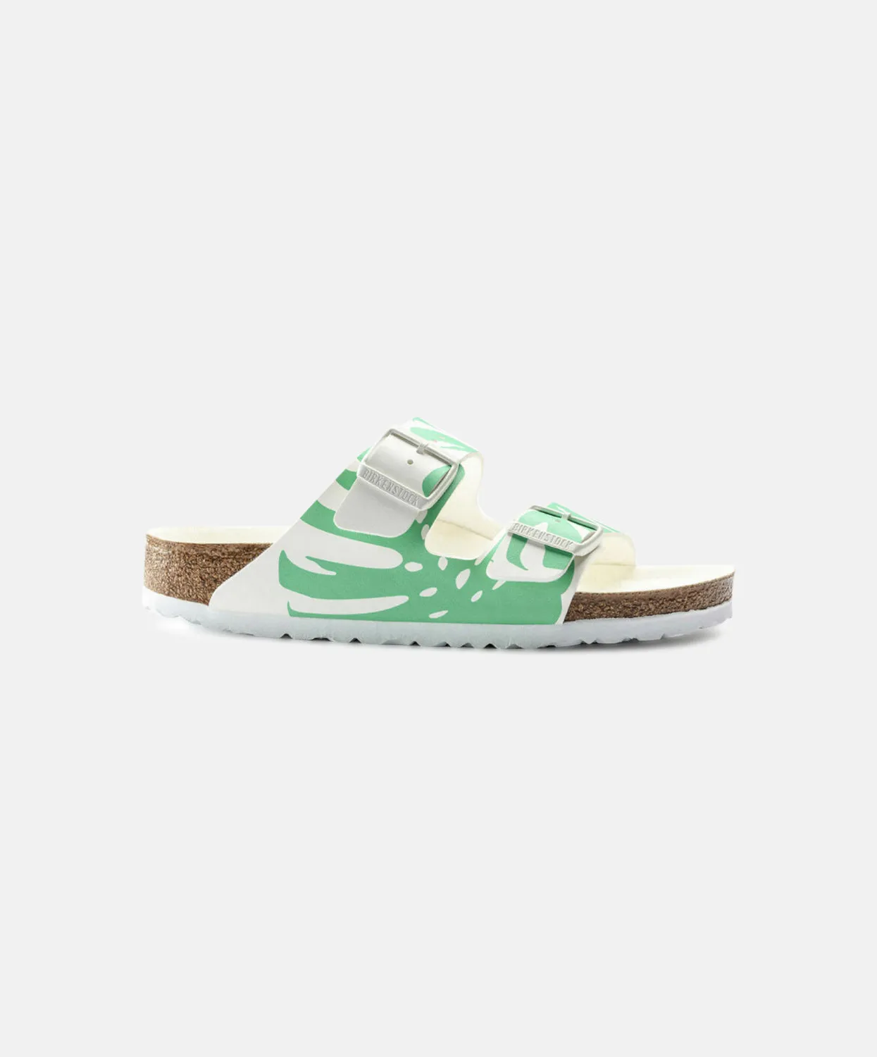 Birkenstock Arizona Monstera Birko-Flor White/Bold Jade Sandals