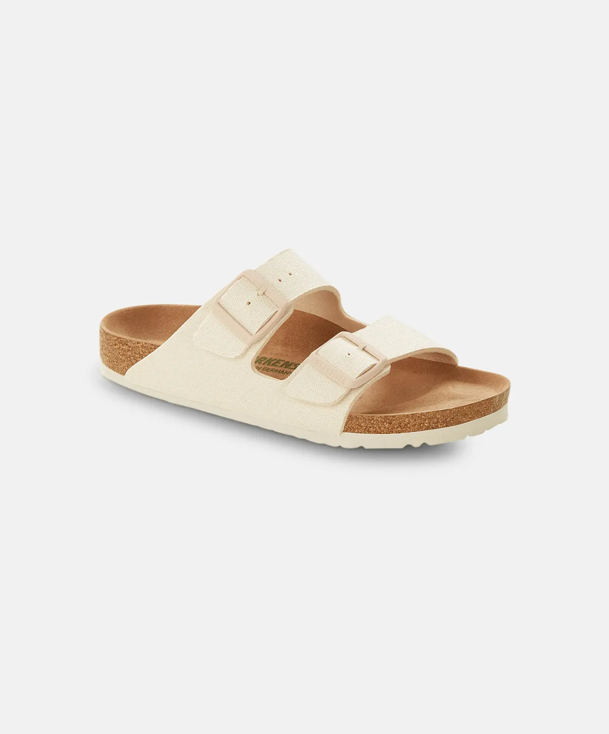 Birkenstock Arizona Rivet Logo Tex Canvas Eggshell Vegan Sandals