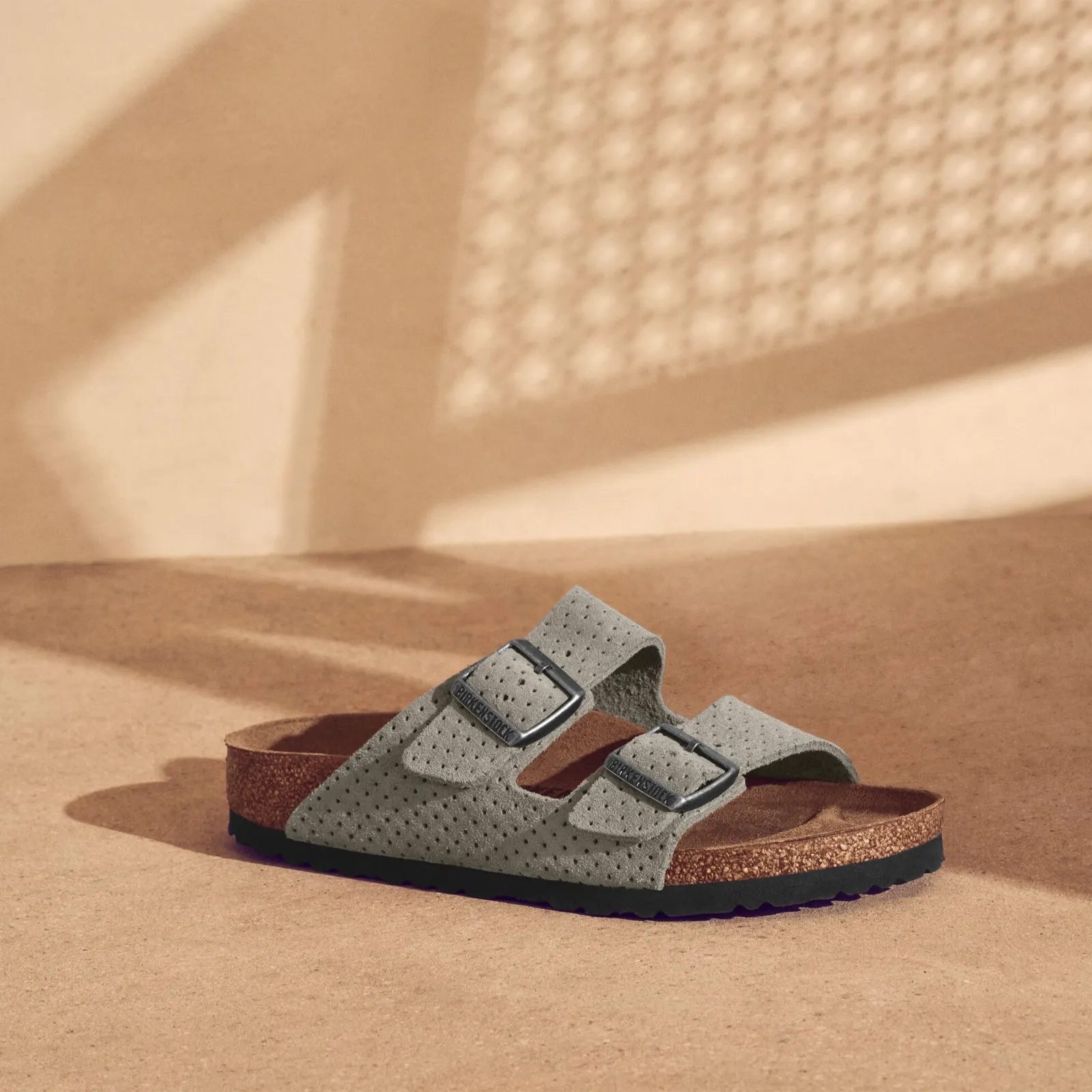 Birkenstock Arizona Sandal (Men) - Dotted Stone Coin Suede