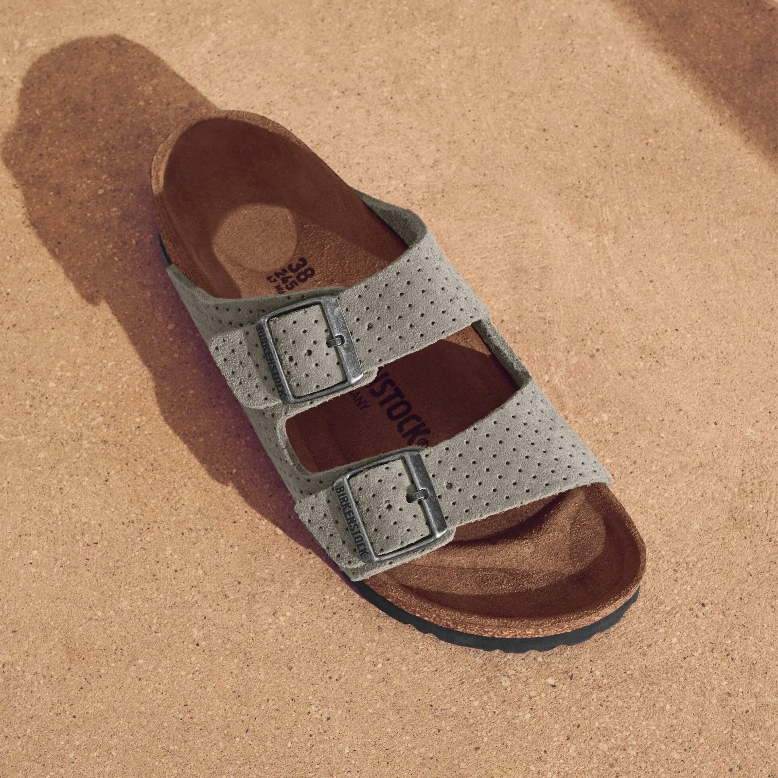 Birkenstock Arizona Sandal (Men) - Dotted Stone Coin Suede