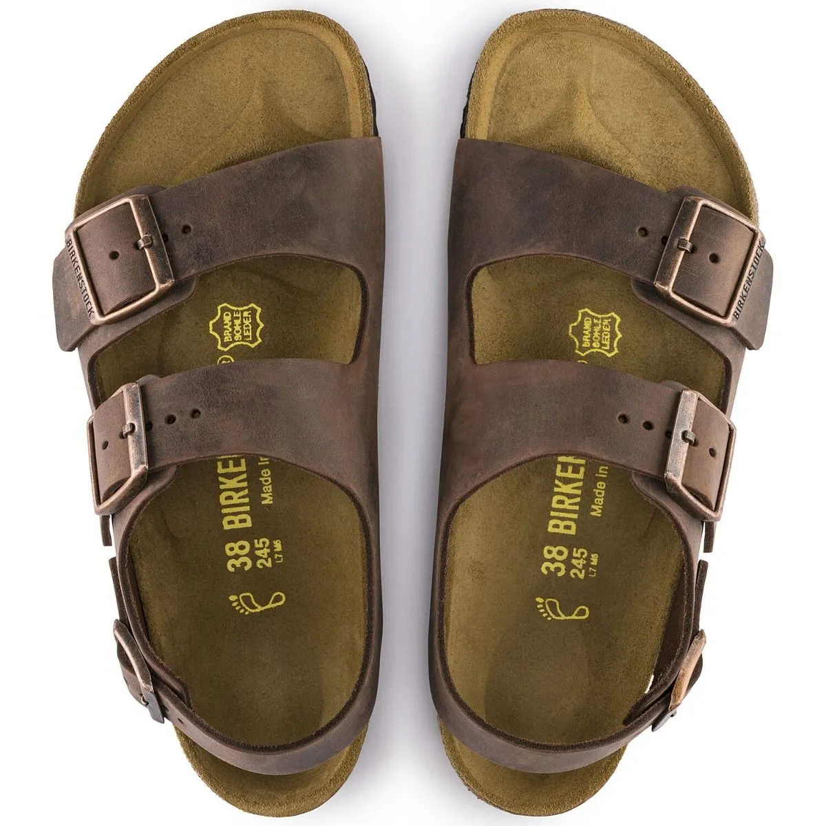 Birkenstock Milano Oiled Leather Habana Sandals