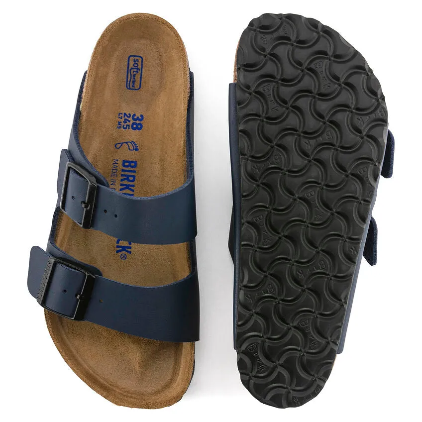 Birkenstock Women's Arizona Soft Footbed Birko-Flor (Blue - Narrow fit)