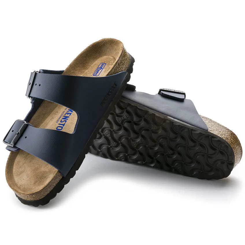 Birkenstock Women's Arizona Soft Footbed Birko-Flor (Blue - Narrow fit)