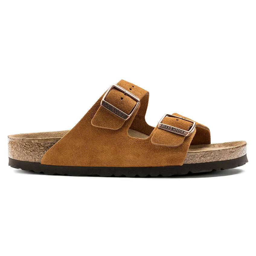 Birkenstock Women's Arizona Soft Footbed Suede Leather (Mink - Regular Fit)