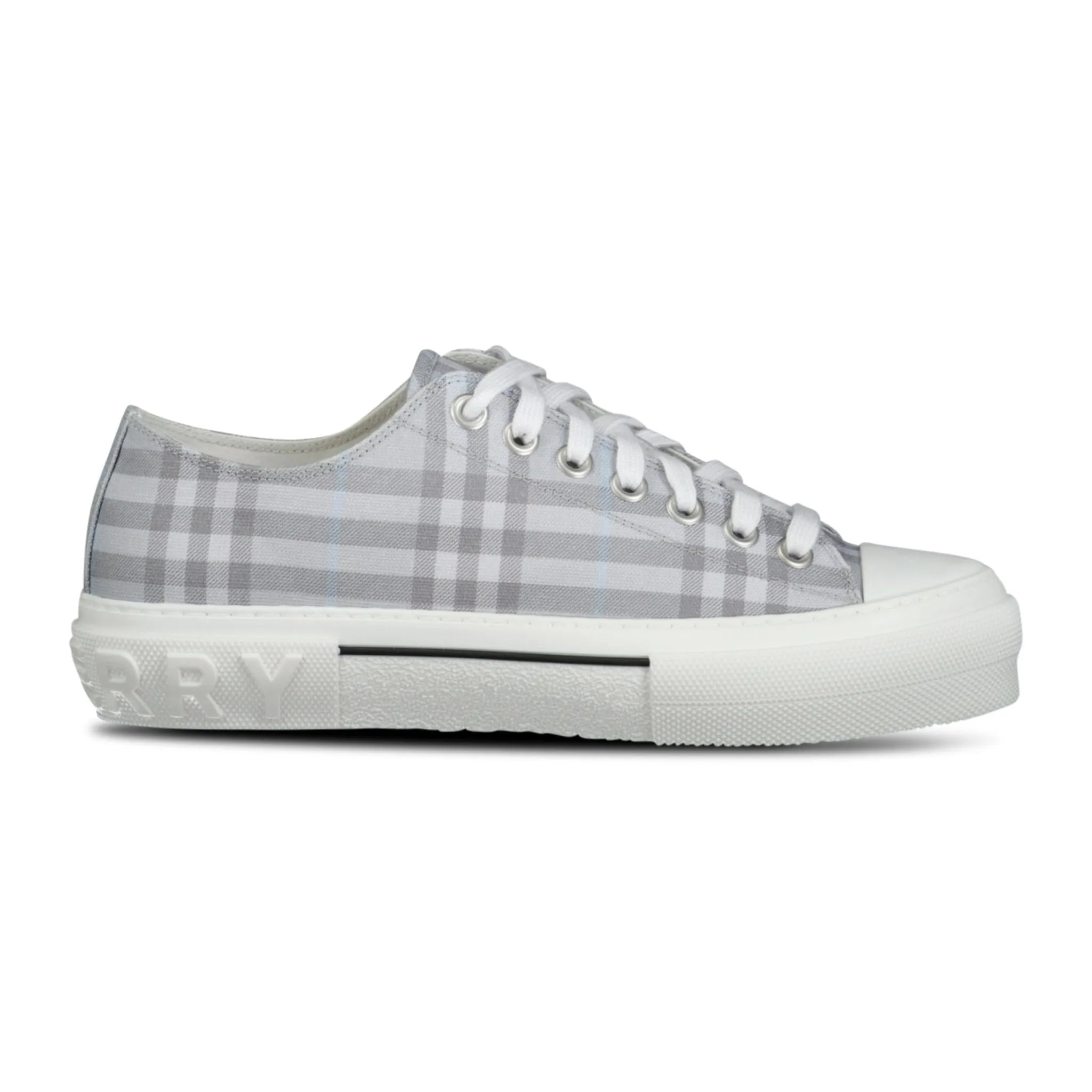 BURBERRY 'JACK LOW' CHECK TRAINERS GREY