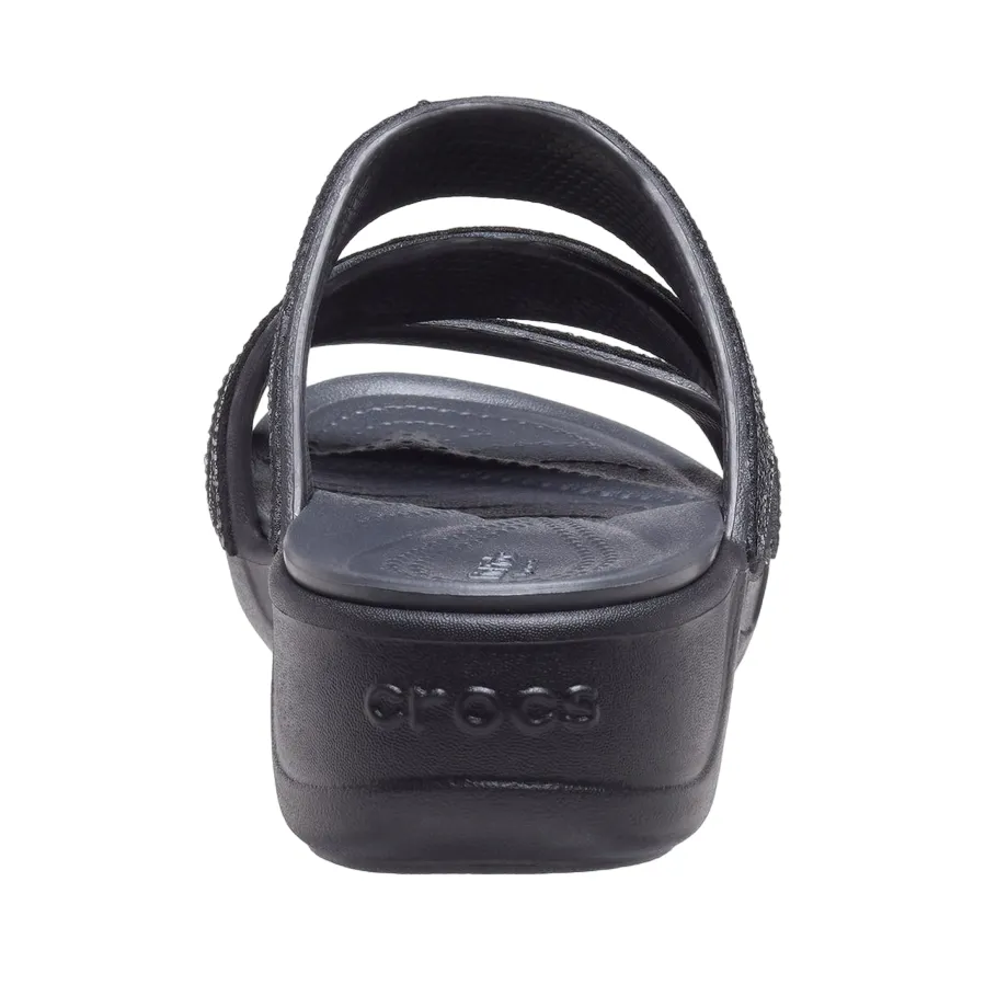 Crocs women's sandal Boca Sequin Strappy Wedge W 207645-BLK black