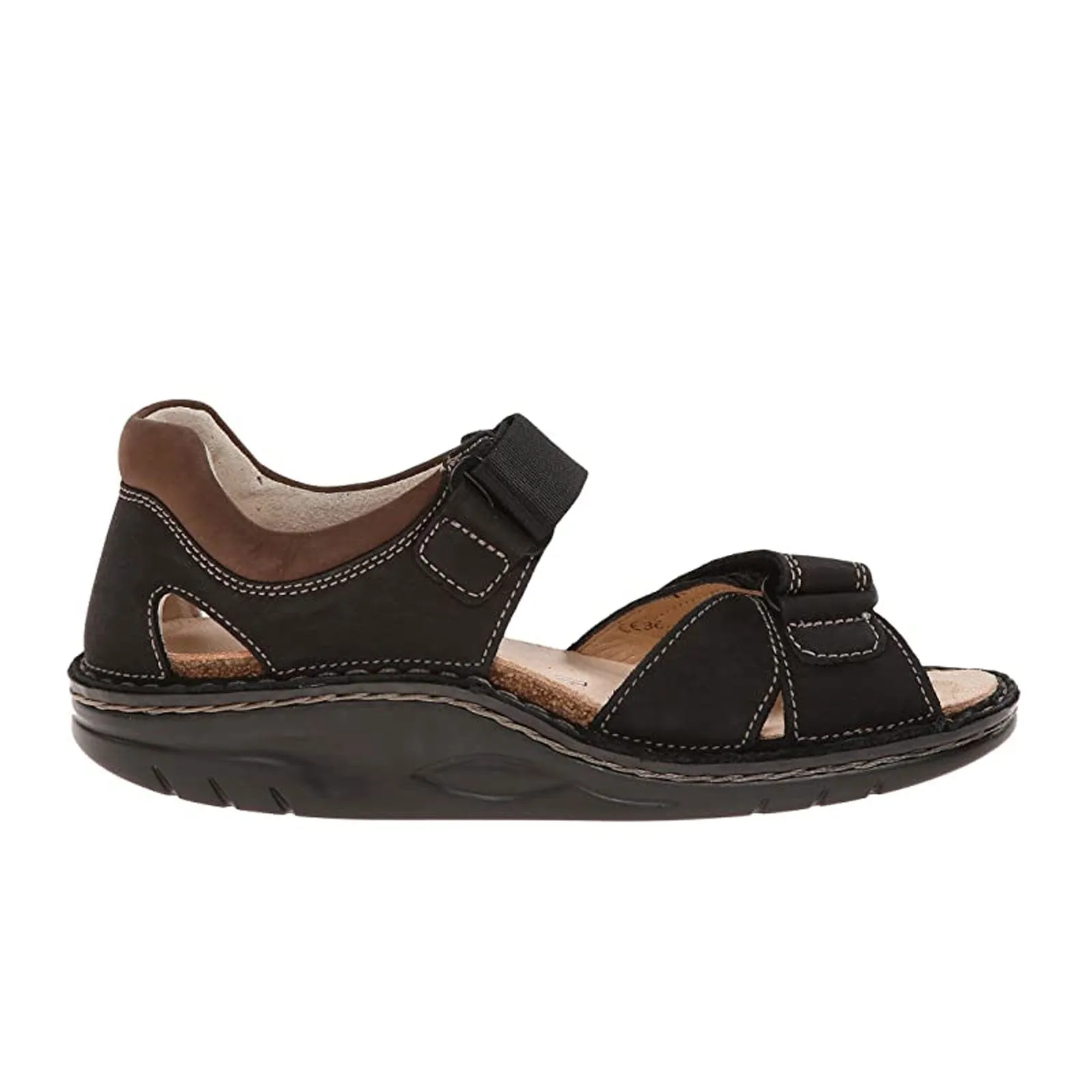 Finn Comfort Samara Backstrap Sandal (Unisex) - Schwarz/Havanna