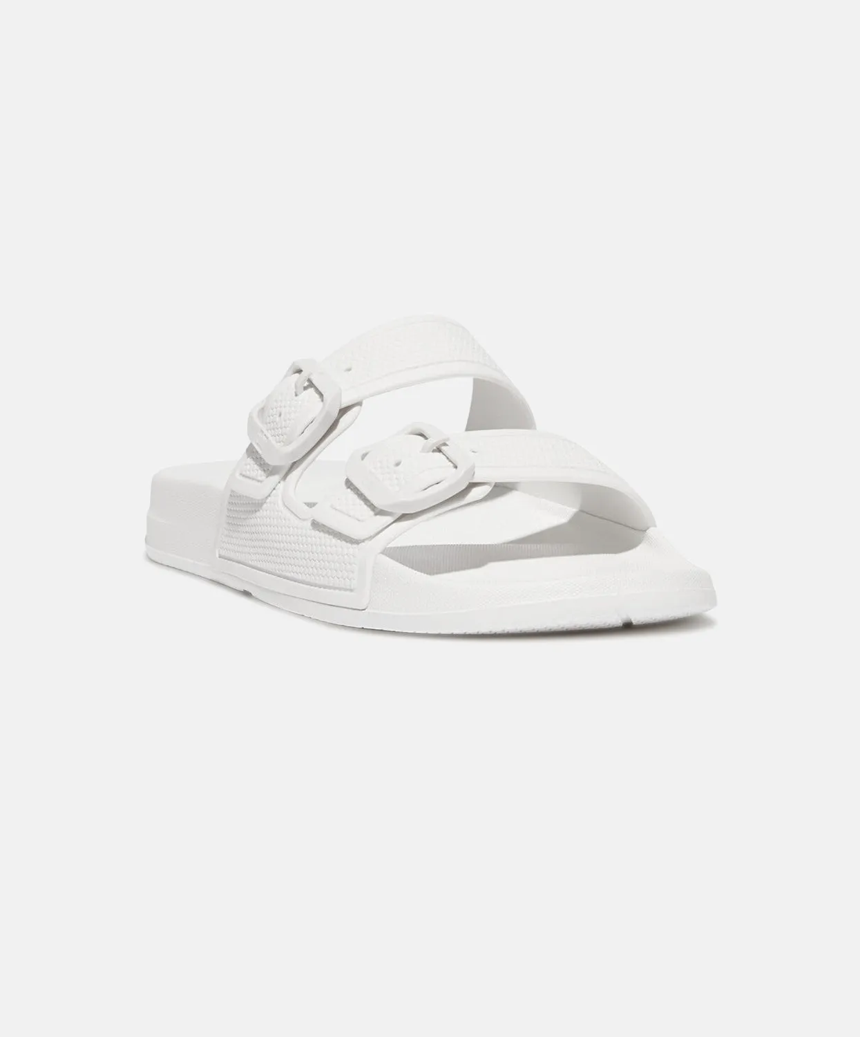 FitFlop iQushion Two Bar Buckle Slides White