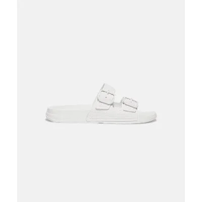 FitFlop iQushion Two Bar Buckle Slides White