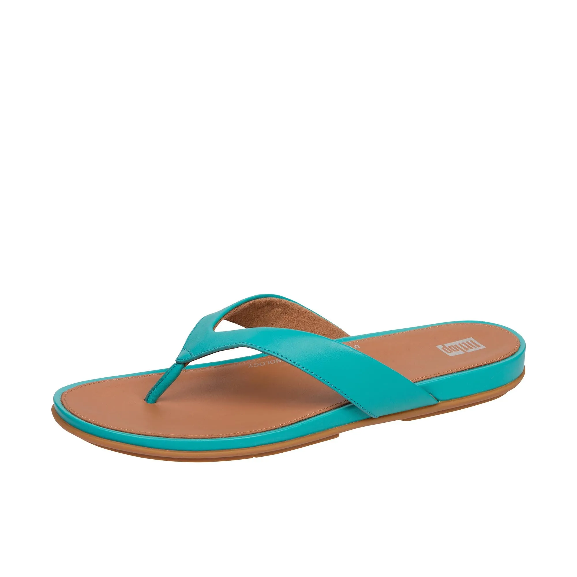 FitFlop Womens Gracie Leather Flip-Flops Tahiti Blue