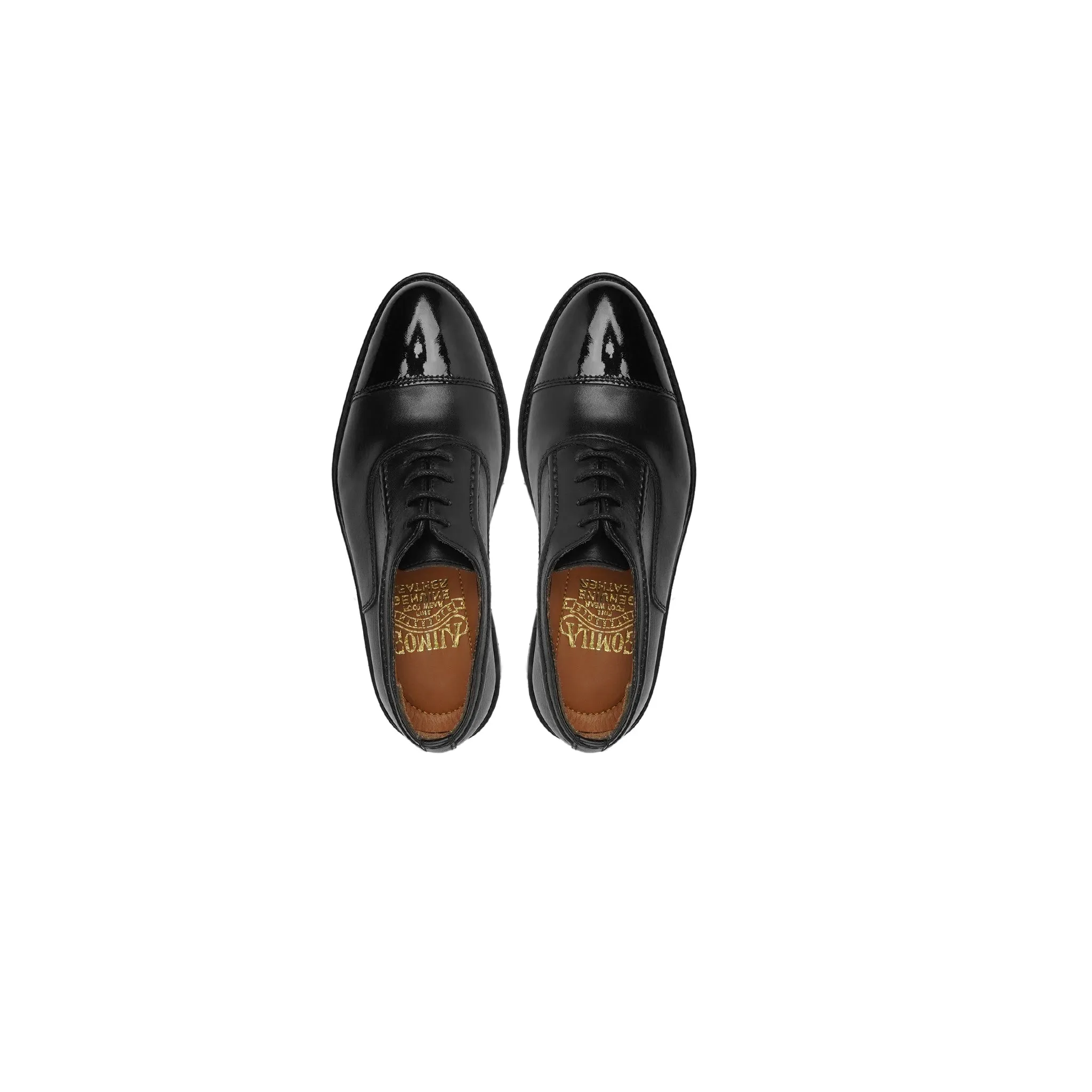 Freetown - Kid's Black Calf and Patent Leather Oxford Shoe (5-12 Years Old)