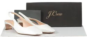 j.crew Cream Leather Spazzolato Leather Sling Back Shoes BNIB UK 8 EU 41 👠