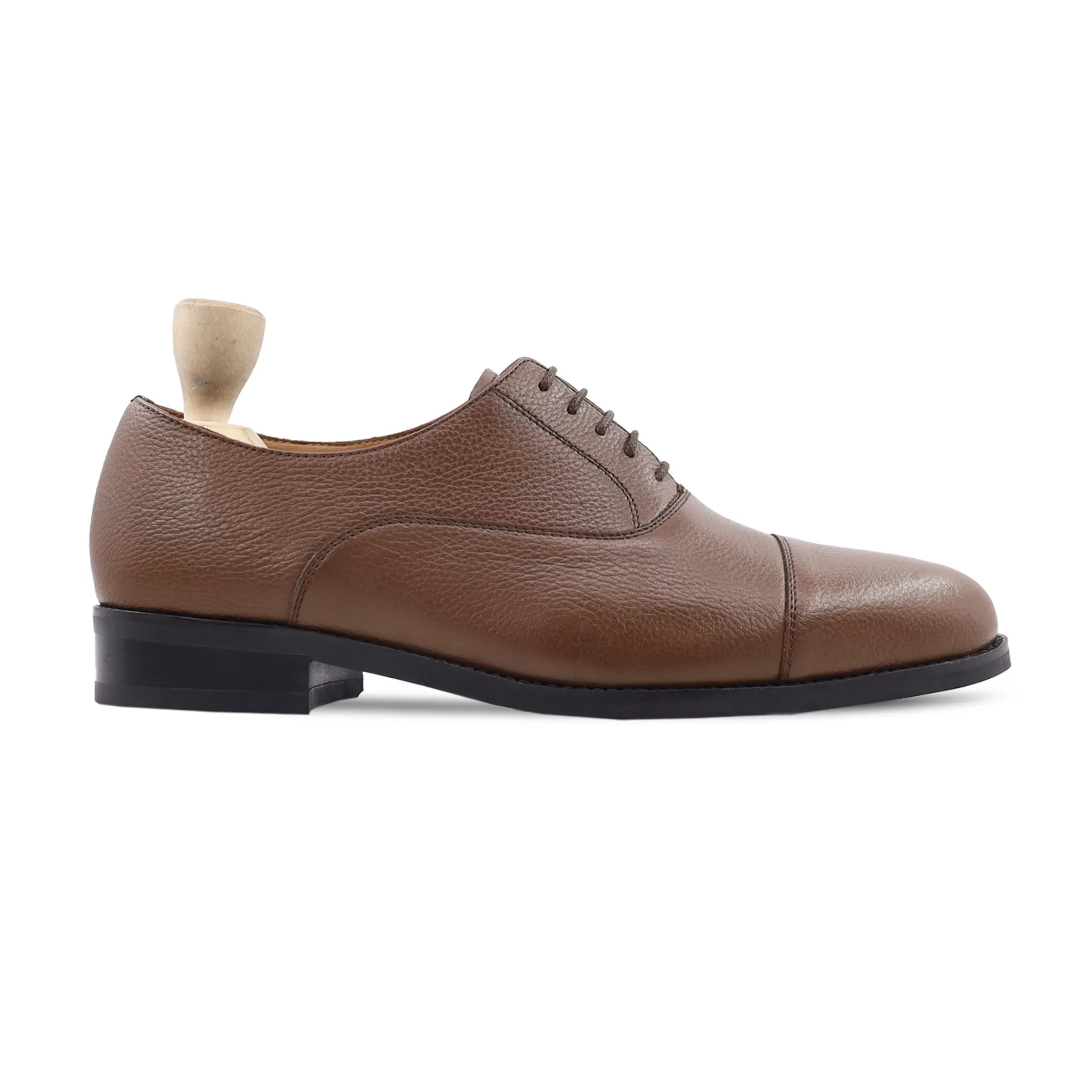 Kotka - Men's Brown Pebble Grain Oxford Shoe