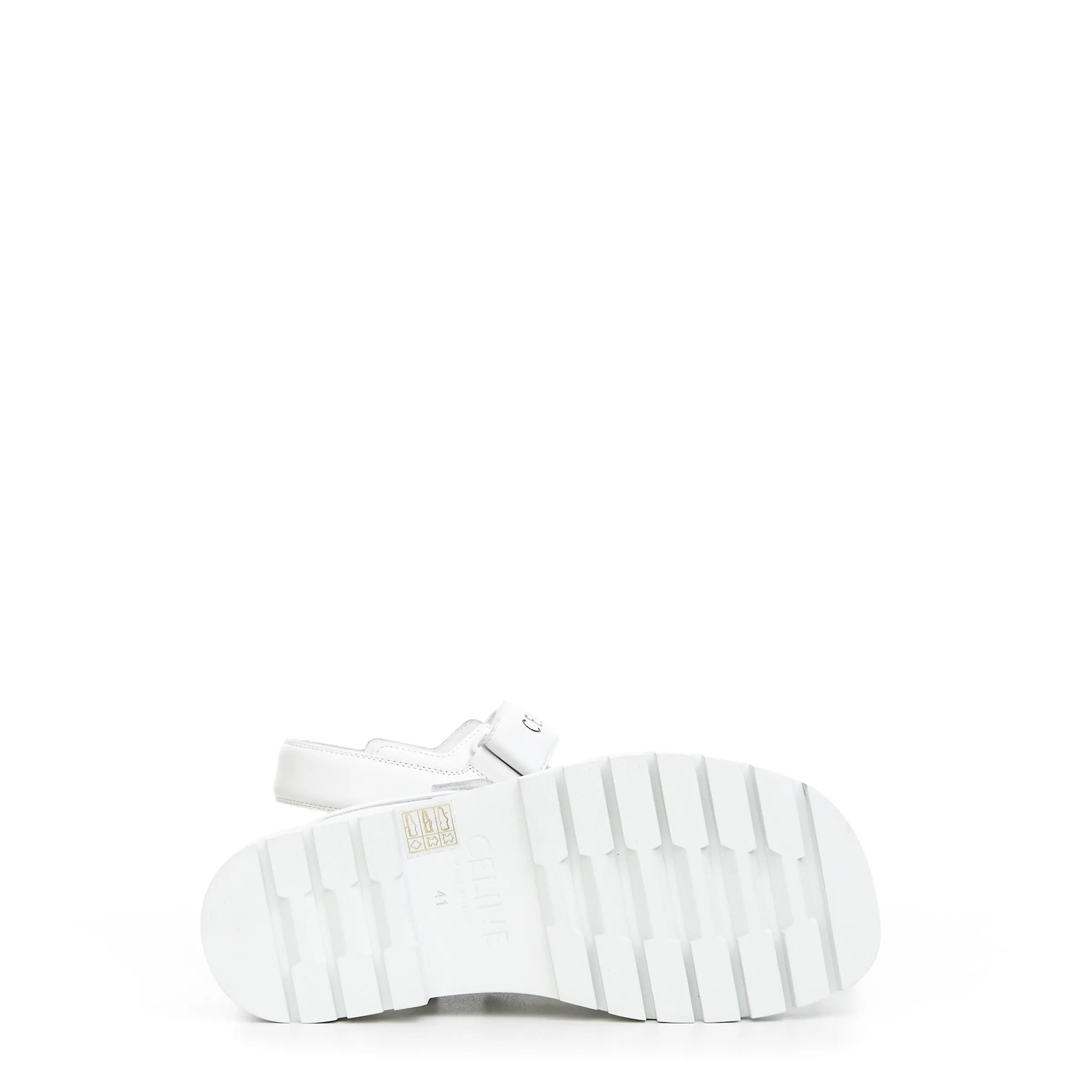 Leo Sandal in White Calfskin Leather With Logo Print