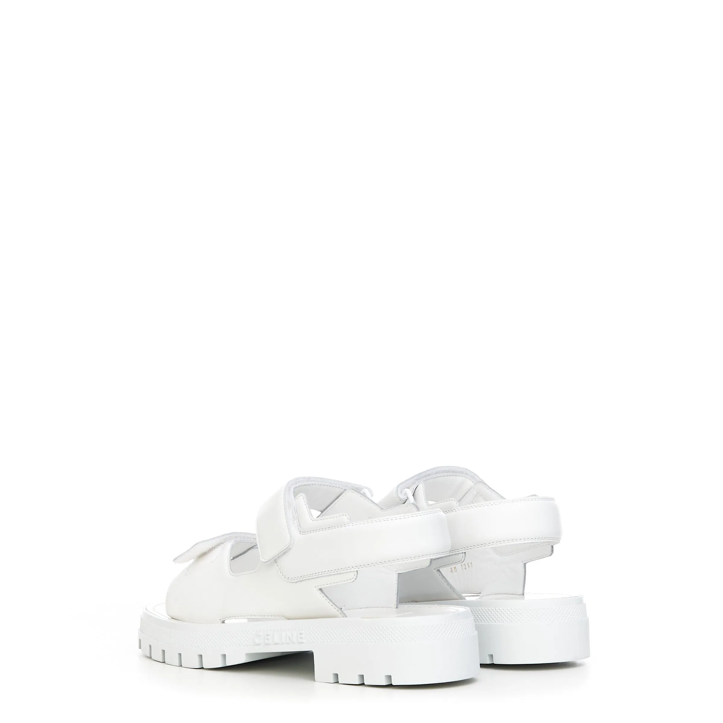 Leo Sandal in White Calfskin Leather With Logo Print