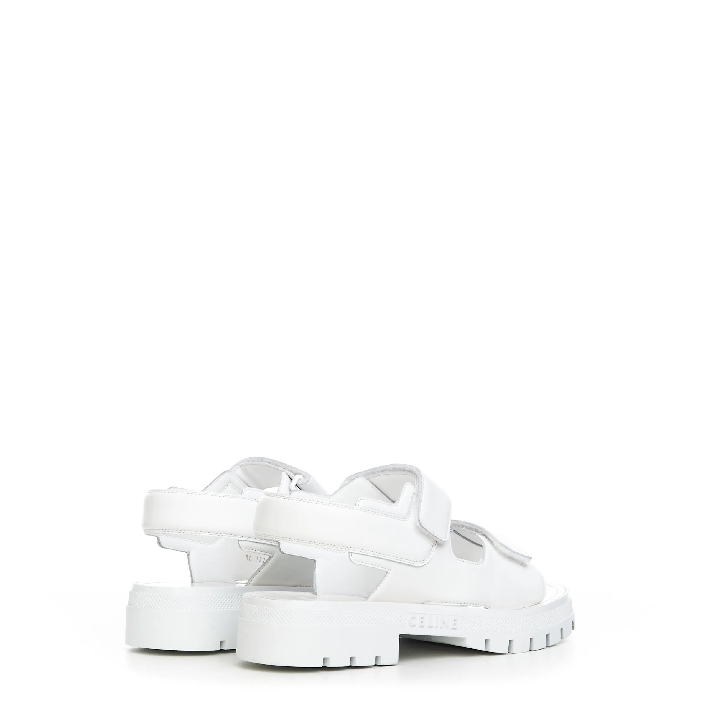 Leo Sandal in White Calfskin Leather With Logo Print