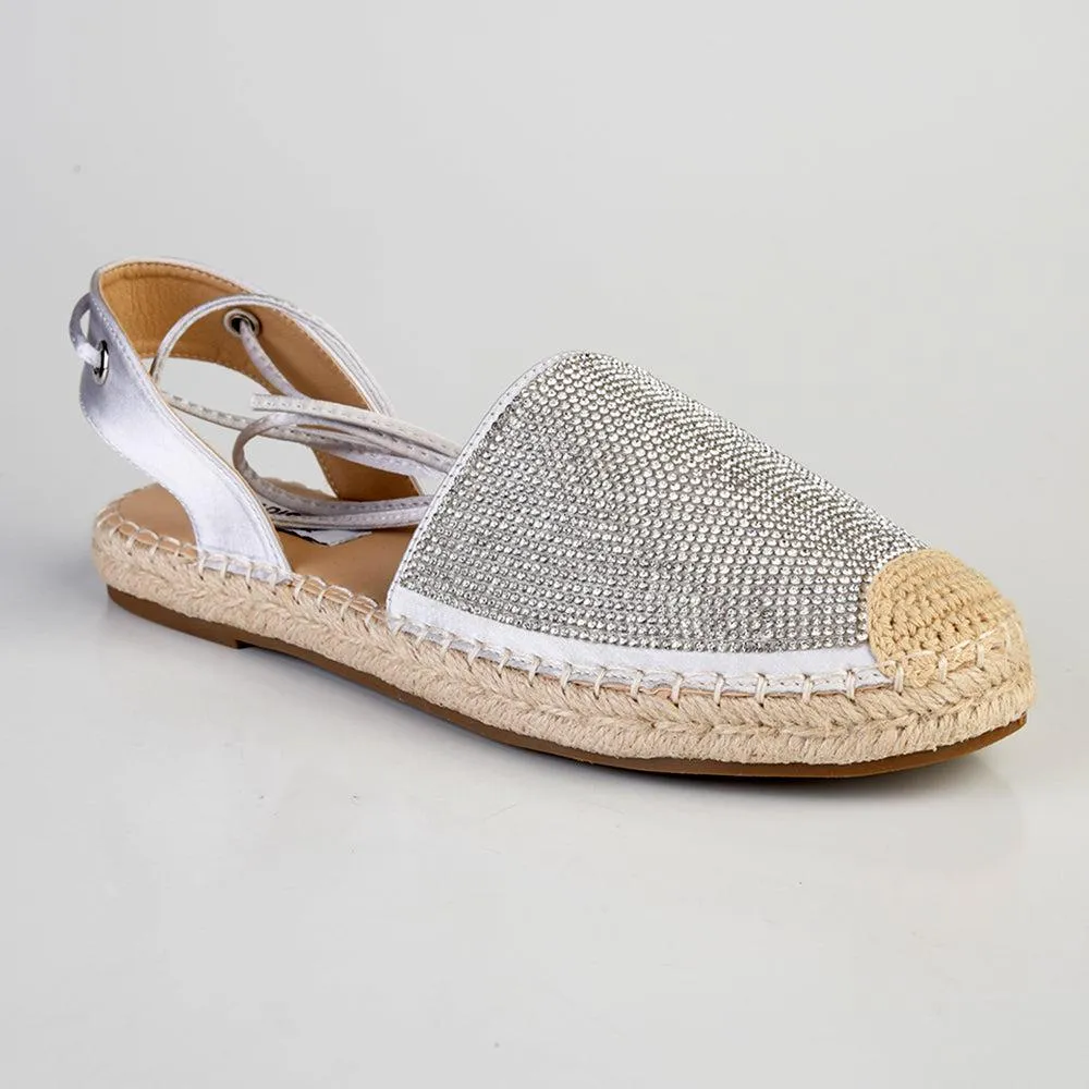 Madison Clementine Diamond Detailed Espadrille - Silver