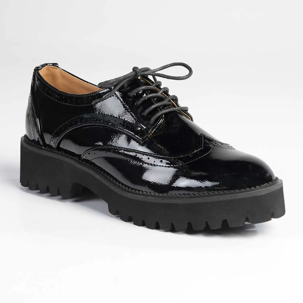 Madison Penelope Lace Up Shoe - Black