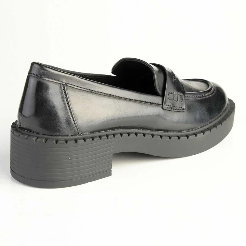 Madison Pia Slip On Brogue - Black