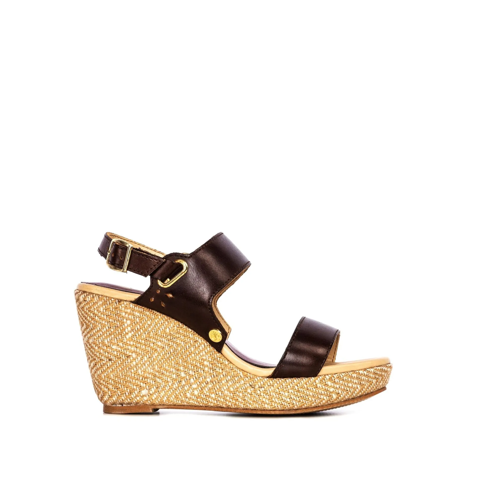 OLIVIA BROWN WEDGE SANDAL