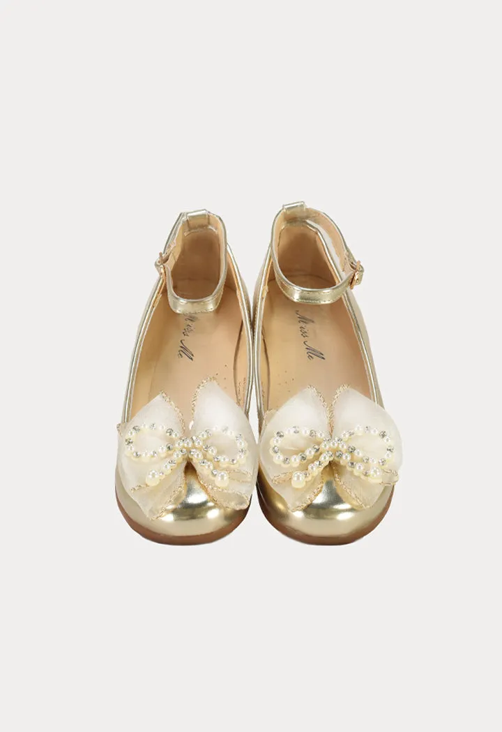 Organza Ribbon With Pearls Flat Shoes