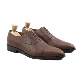 Plock - Men's Brown Pebble Grain Oxford Shoe