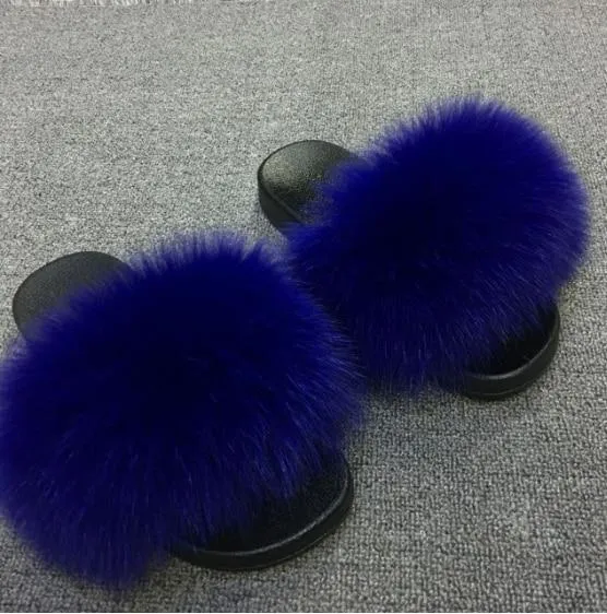 Raccoon Fur Flip Flops