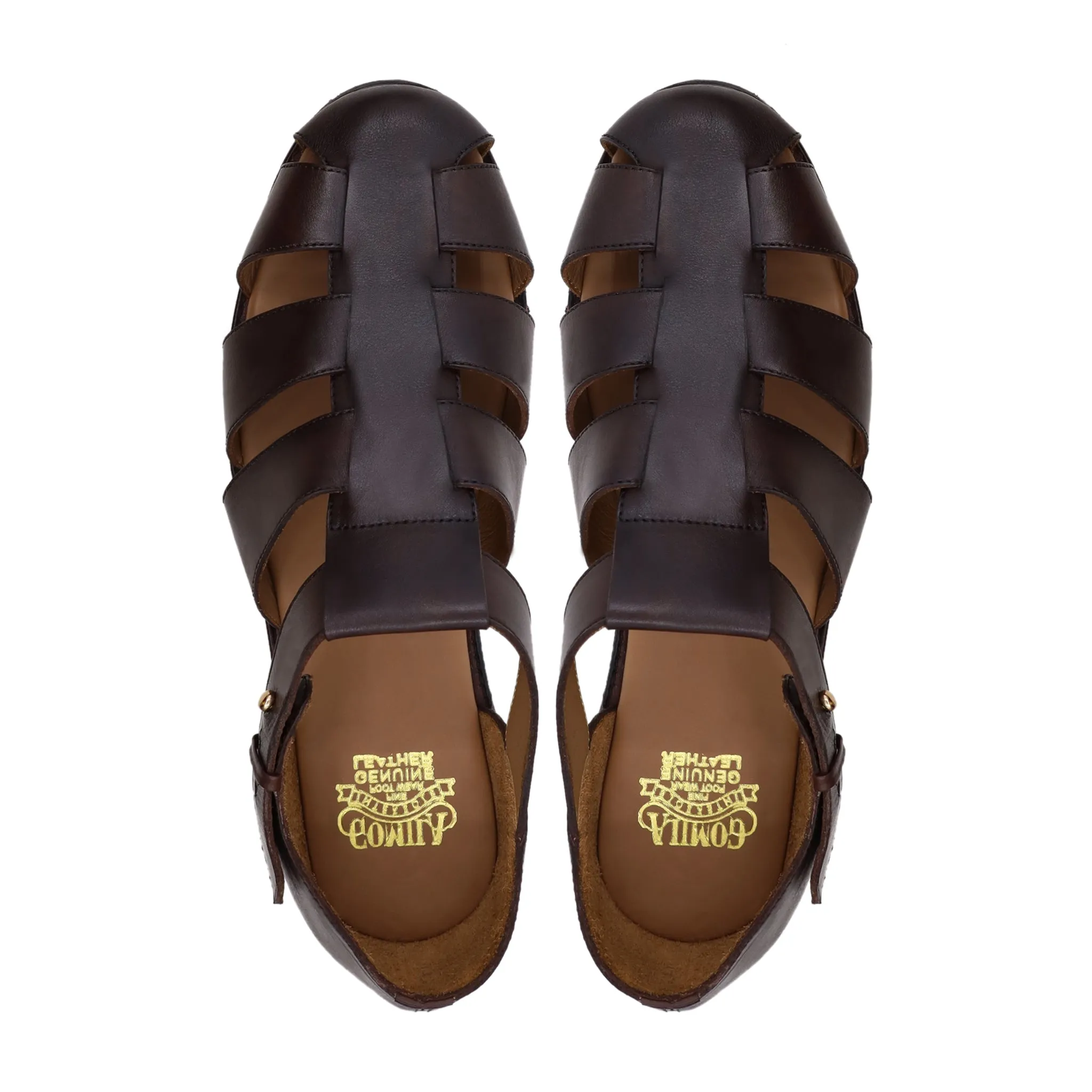 Rahma - Men's Dark Brown Calf Leather Sandal