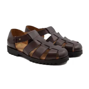 Rahma - Men's Dark Brown Calf Leather Sandal