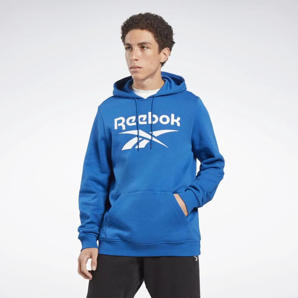 Reebok Apparel Men Reebok Identity Fleece Stacked Logo Pullover Hoodie VECTOR BLUE