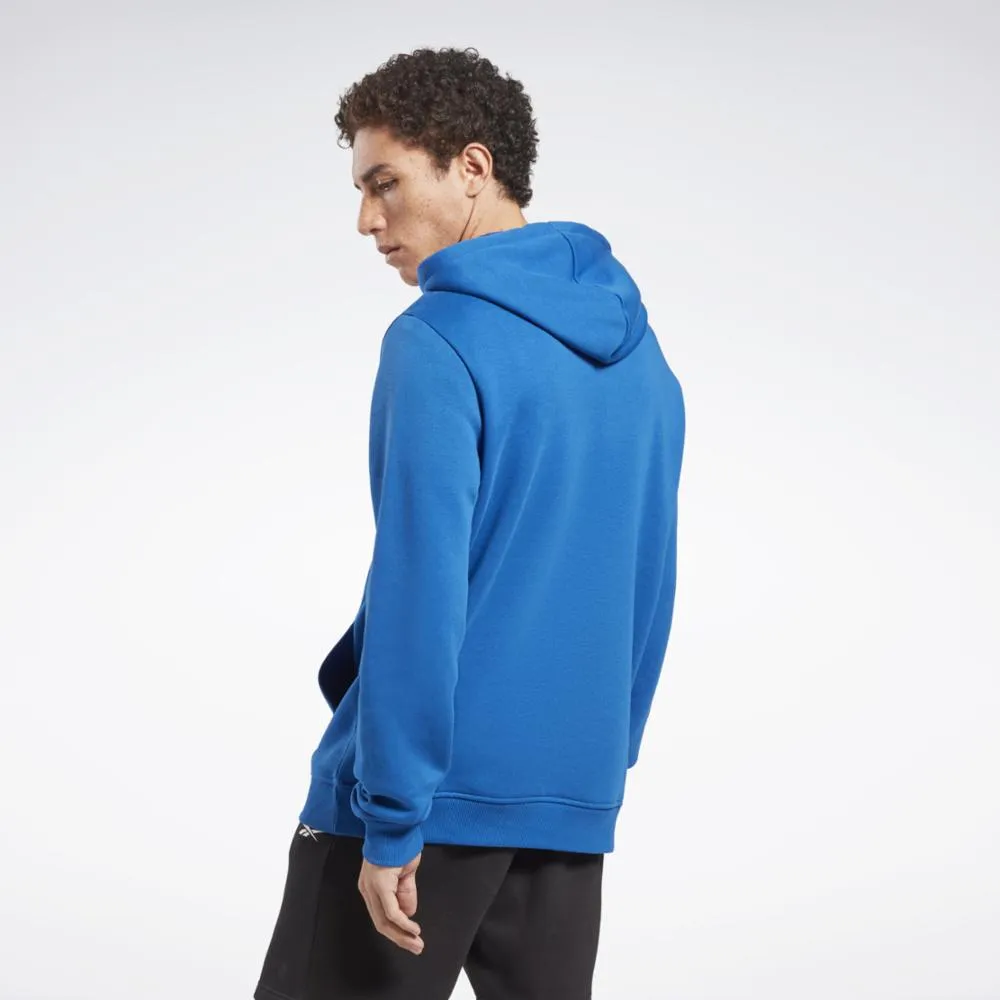 Reebok Apparel Men Reebok Identity Fleece Stacked Logo Pullover Hoodie VECTOR BLUE