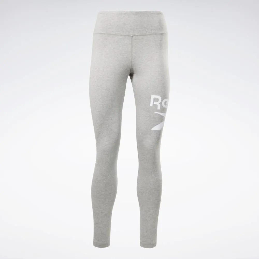 Reebok Apparel Women Reebok Identity Logo Leggings MGREYH/WHITE/WHITE