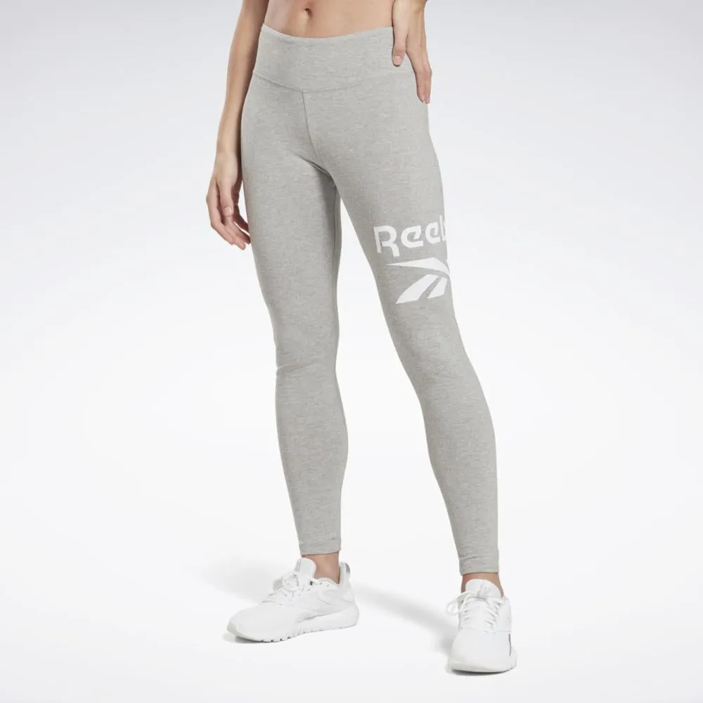 Reebok Apparel Women Reebok Identity Logo Leggings MGREYH/WHITE/WHITE