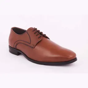 Tan Patent Derby Shoes