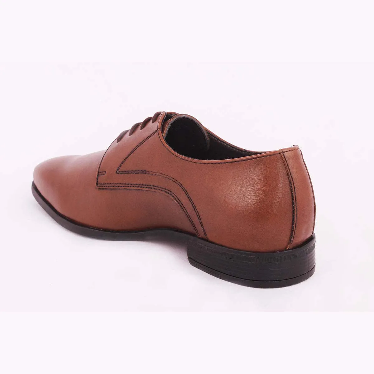 Tan Patent Derby Shoes