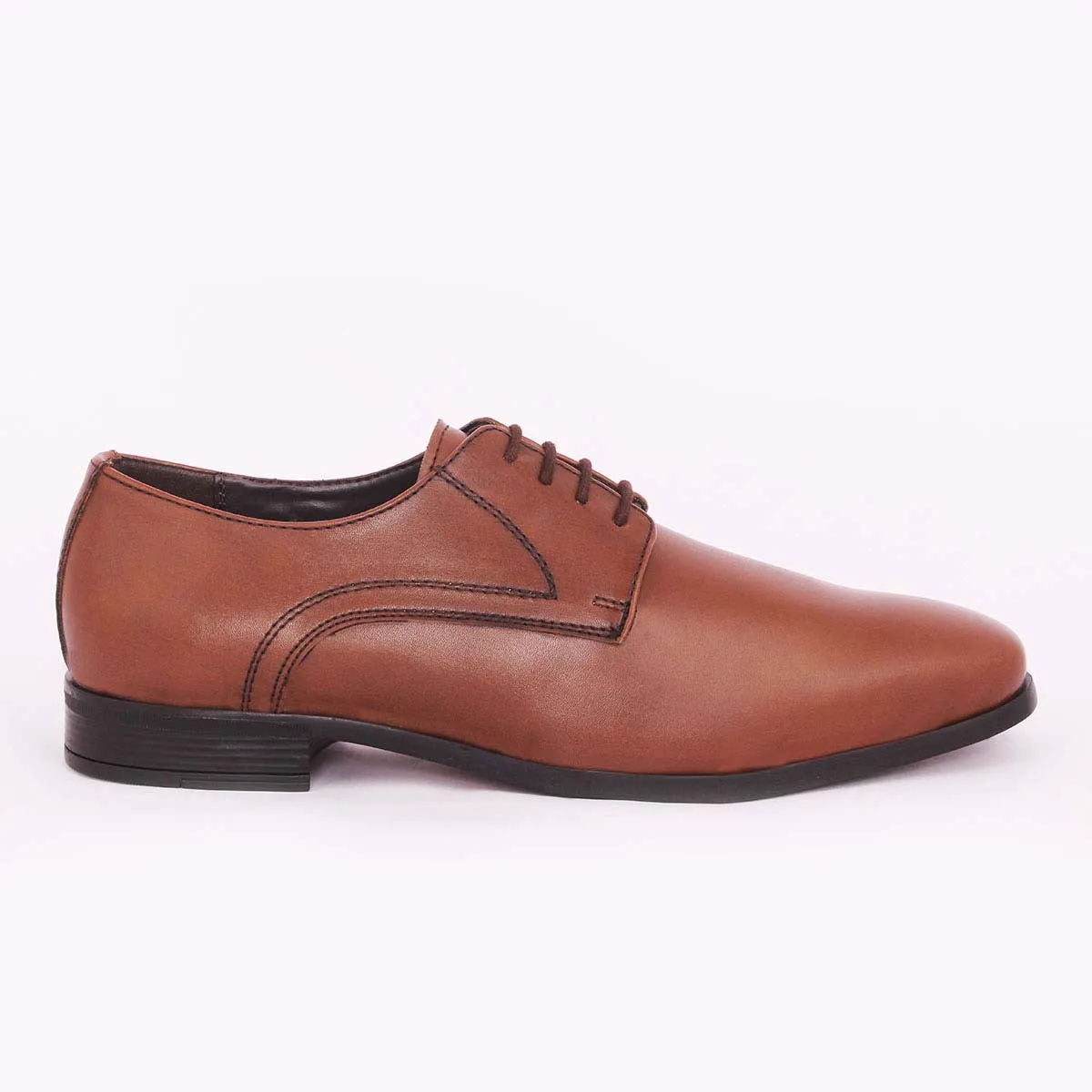 Tan Patent Derby Shoes