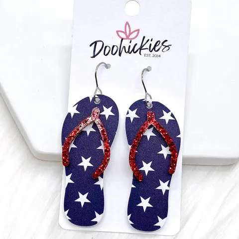 The Americana Mini Acrylic Earrings - Flip Flops