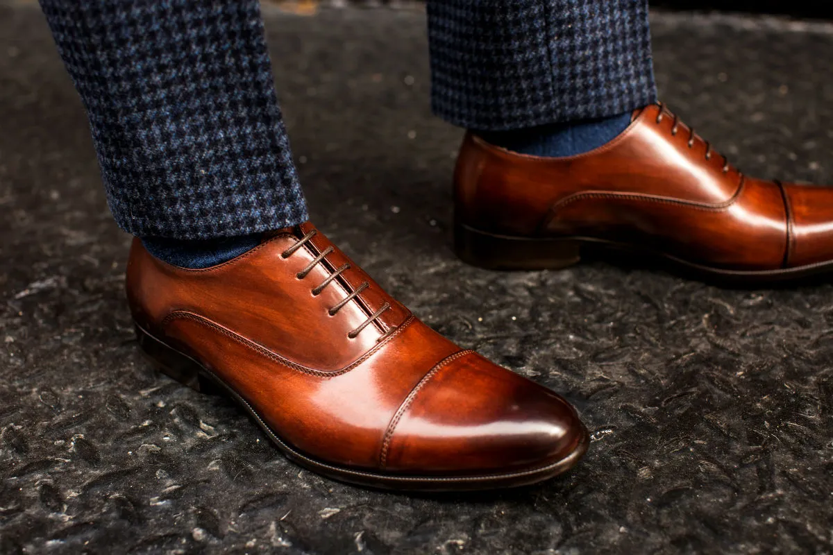 The Cagney II Stitched Cap-Toe Oxford - Brown