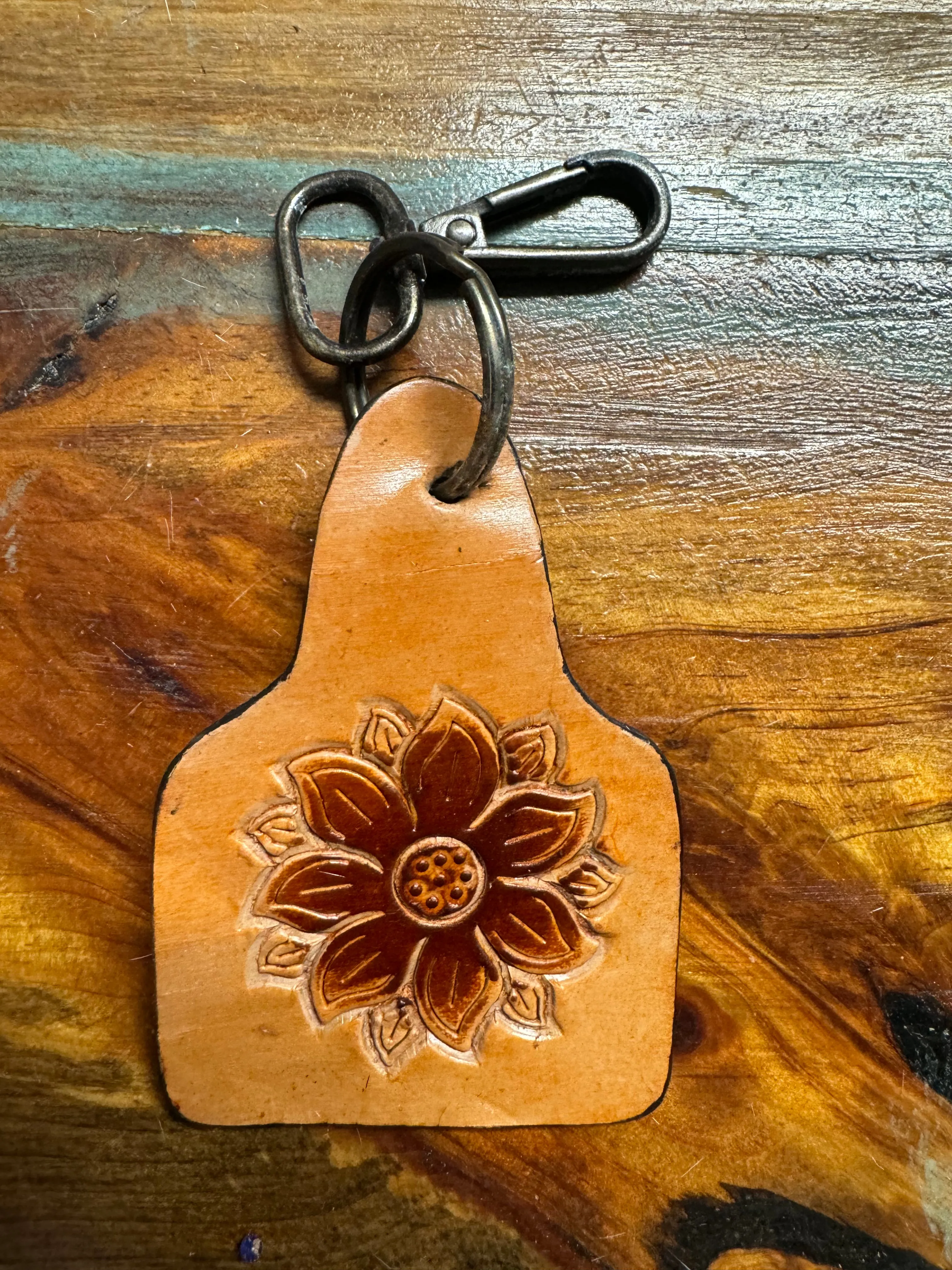 Tooled Leather Keychains