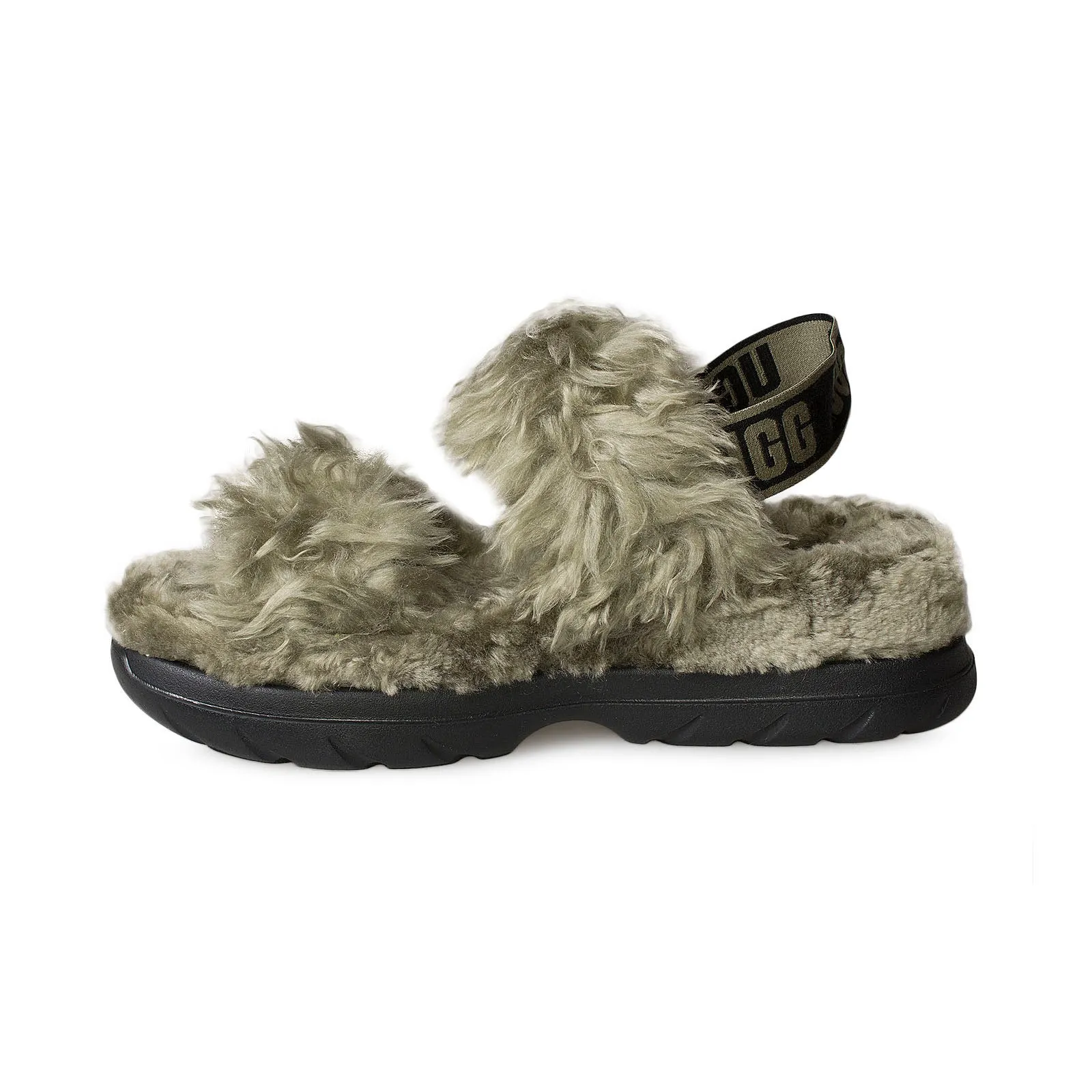 UGG Fluff Sugar Burnt Olive Sandal - Women's