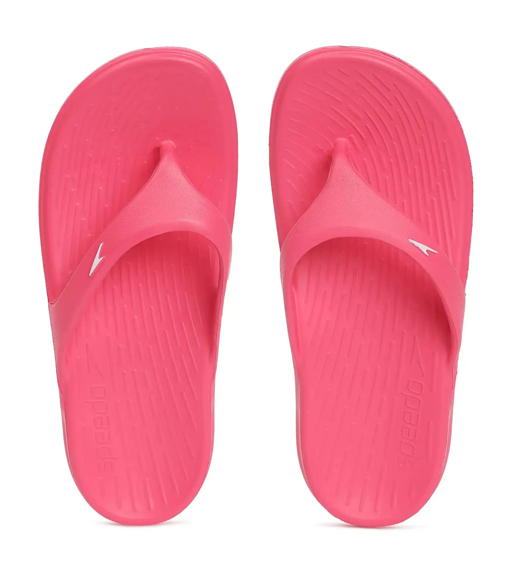 Unisex Junior's Single Colour Flip Flops - Raspberry Fill & White