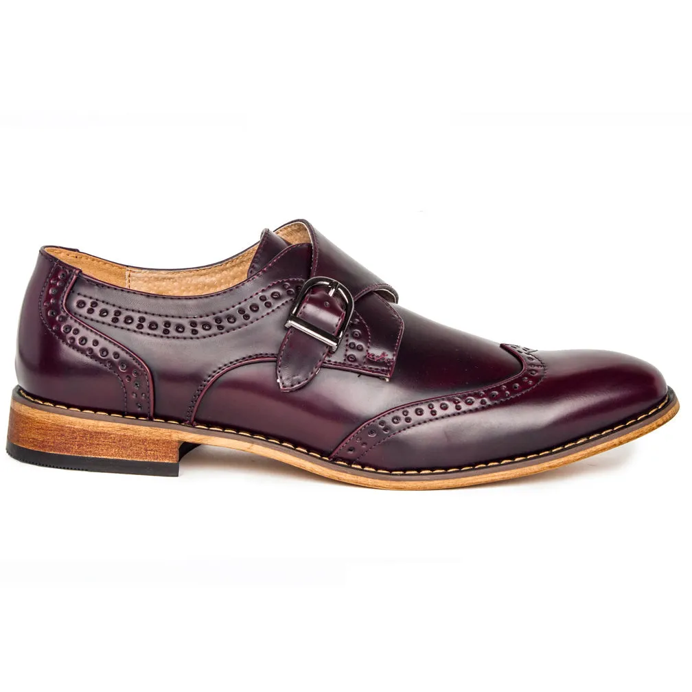 UV Signature Men's Monk Strap Wing-Tip Dress Shoes